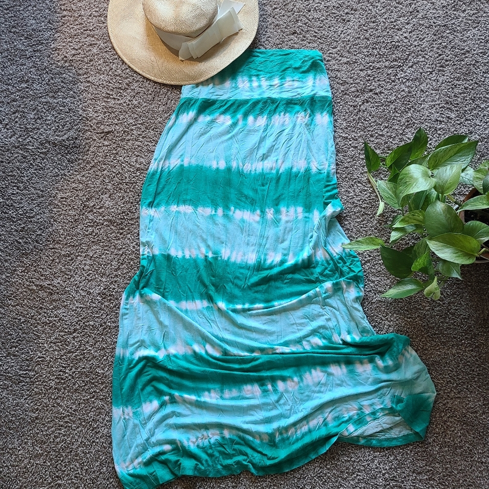 Teal Tie Dye Maxi Skirt Size S